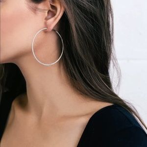 Minimalist Sterling Silver Hoop Earrings 50 mm